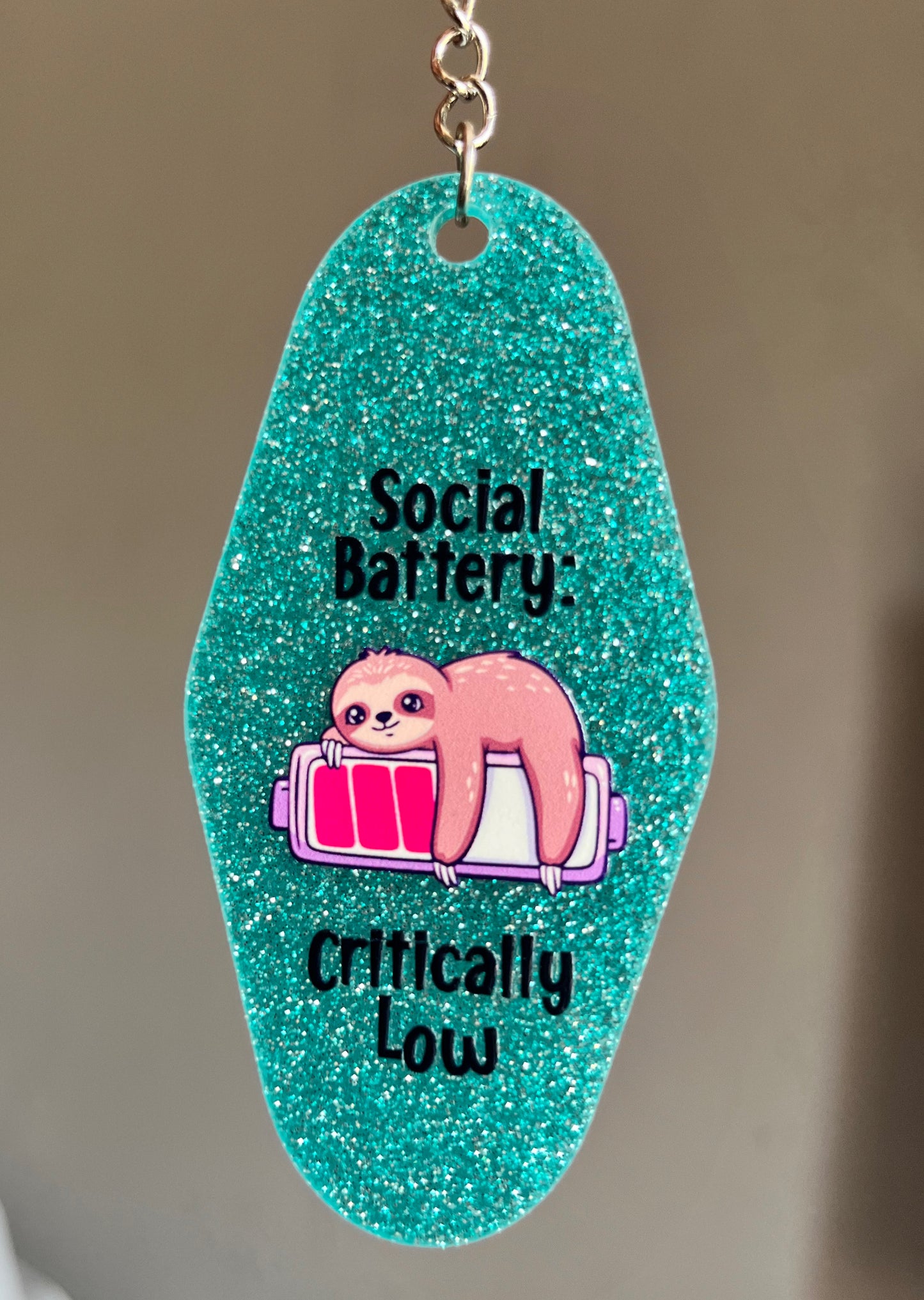 Sloth Glitter Keyring