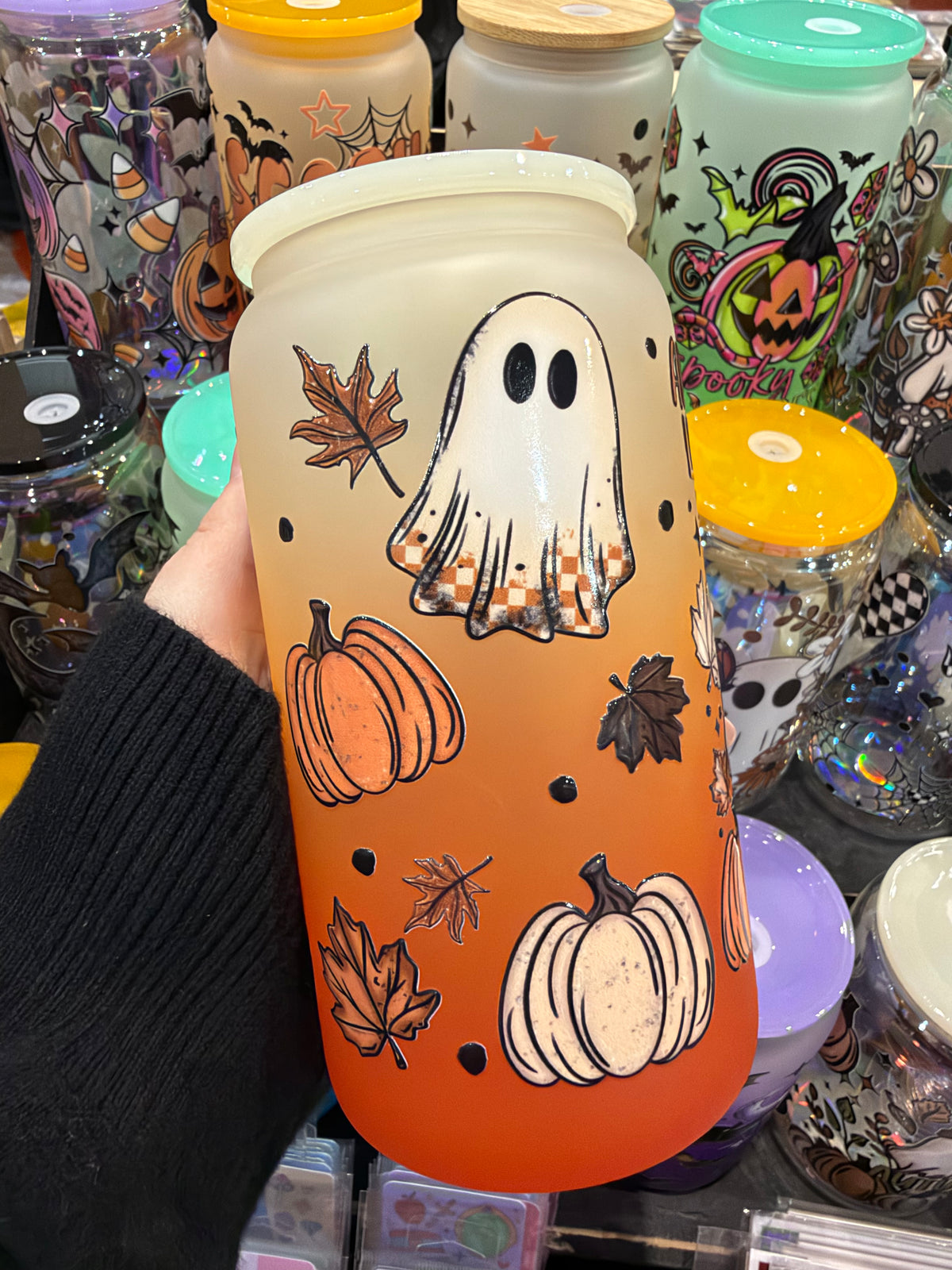 Autumn & Pumpkins Glass Cup