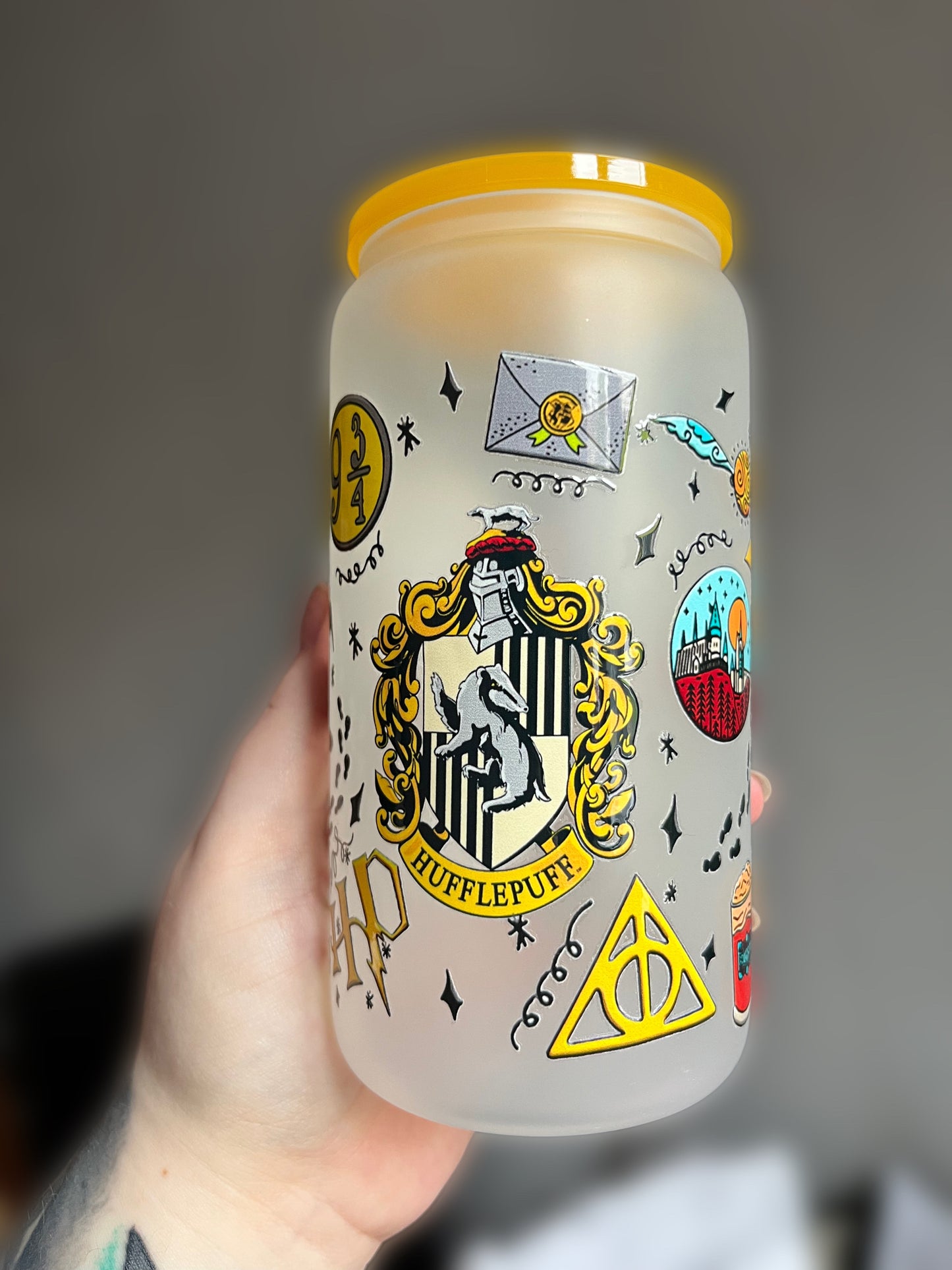 Hufflepuff Harry Potter Glass Cup - Preorder