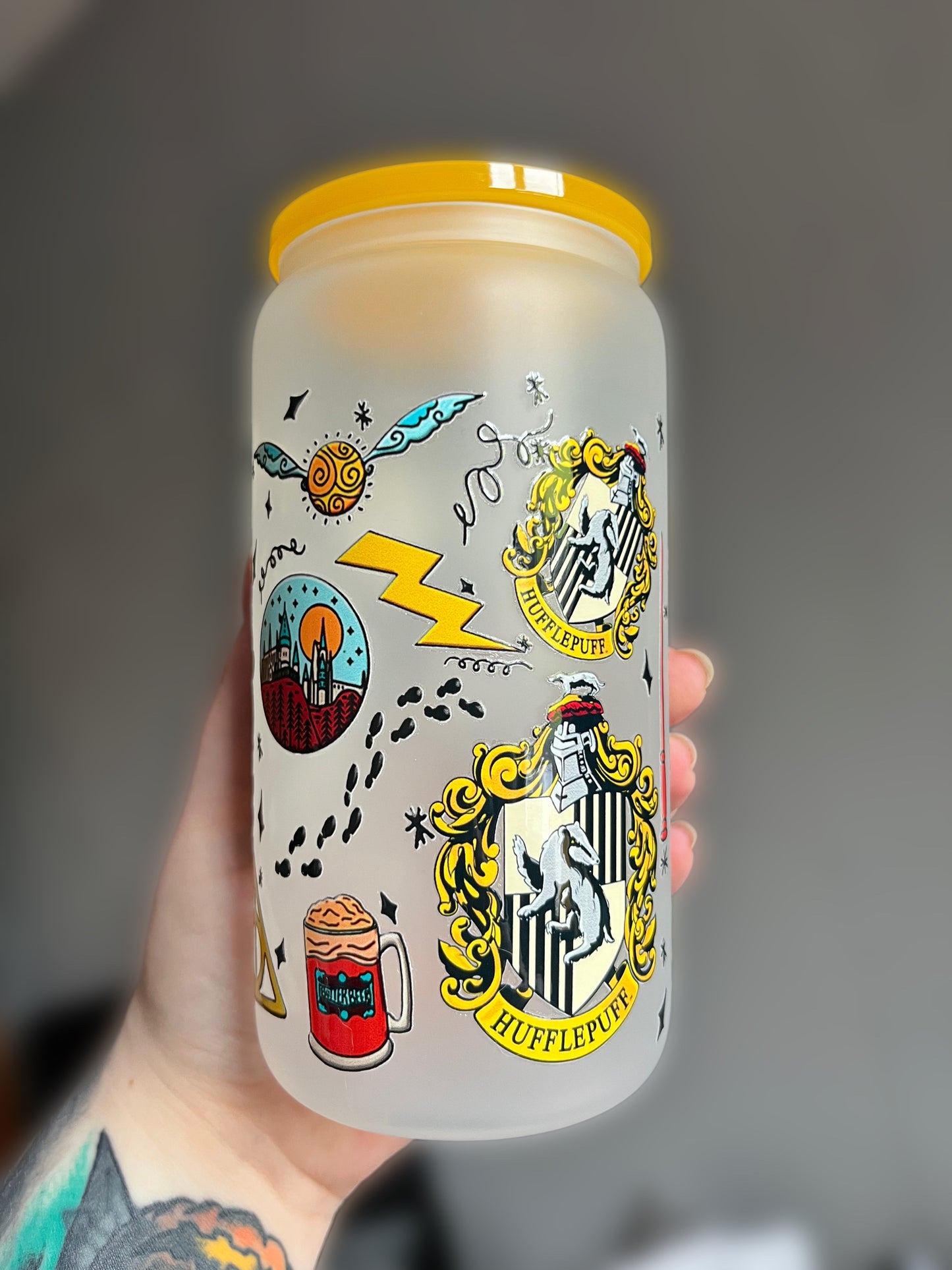 Hufflepuff Harry Potter Glass Cup - Preorder