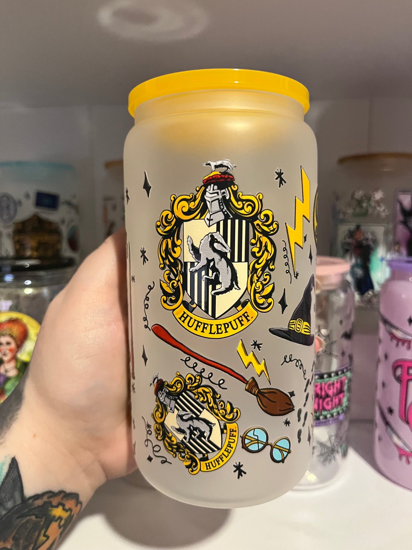 Hufflepuff Harry Potter Glass Cup - Preorder