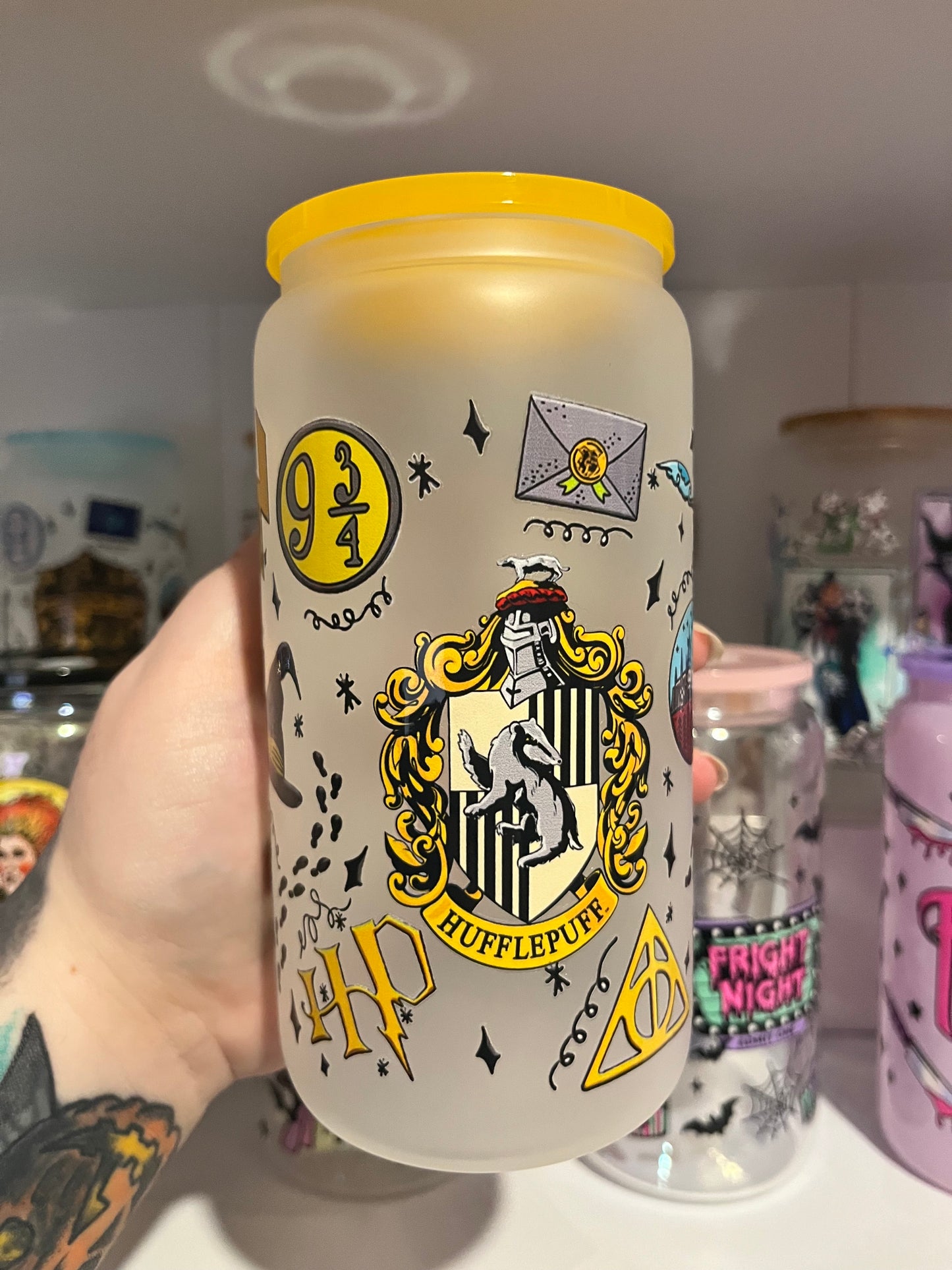 Hufflepuff Harry Potter Glass Cup - Preorder