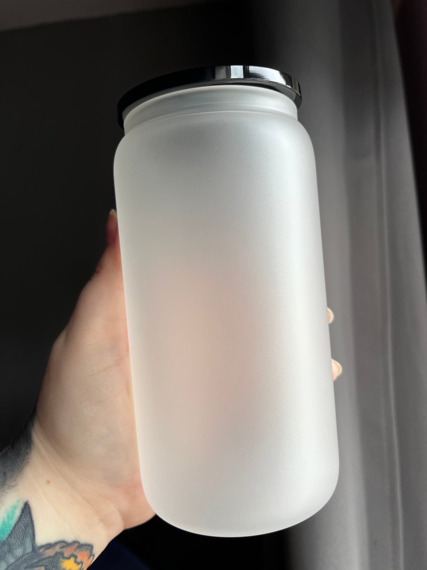 Inside Out Glass Cup With Straw