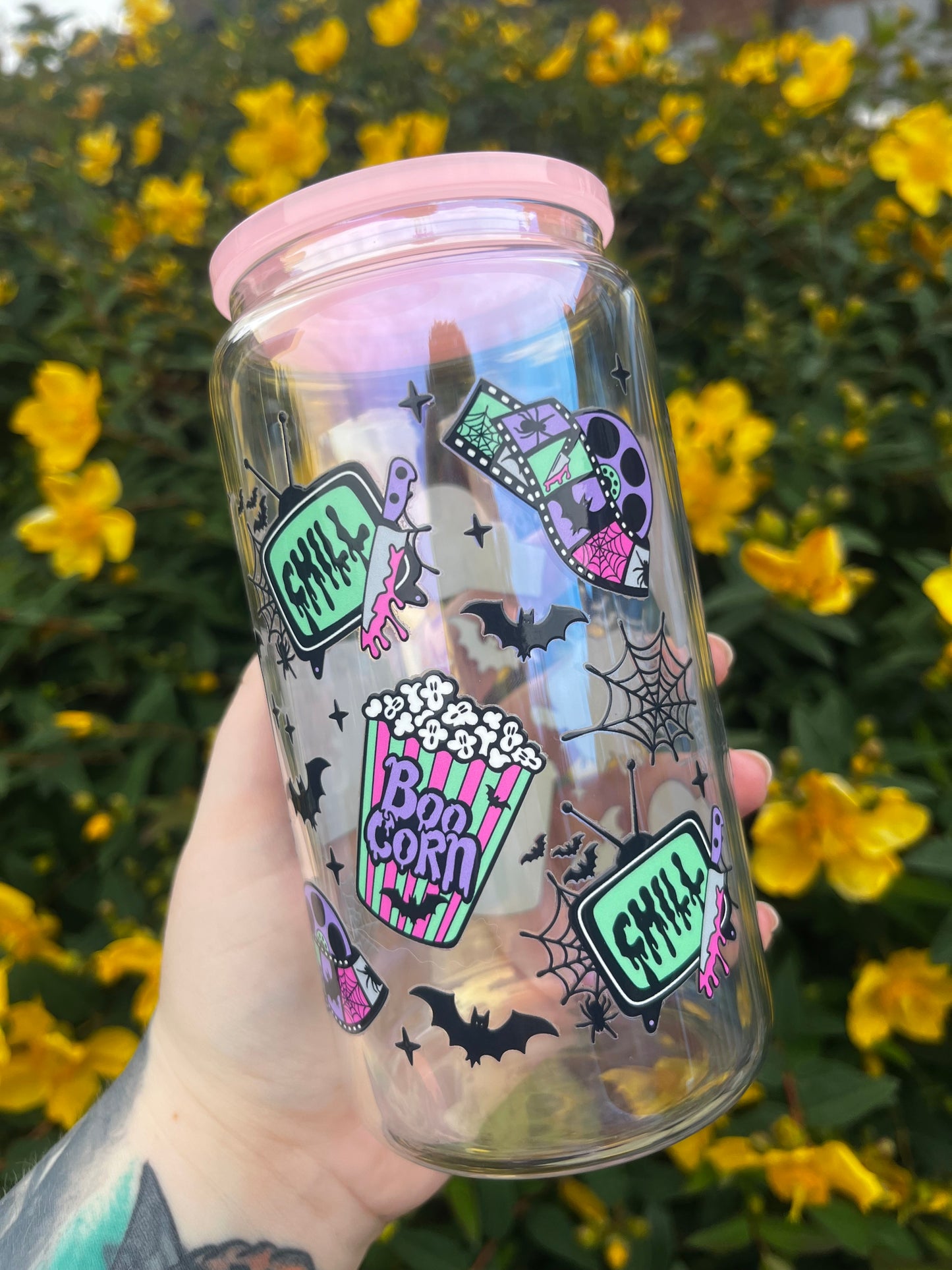 Fright Night Libbey Glass Cup With Straw