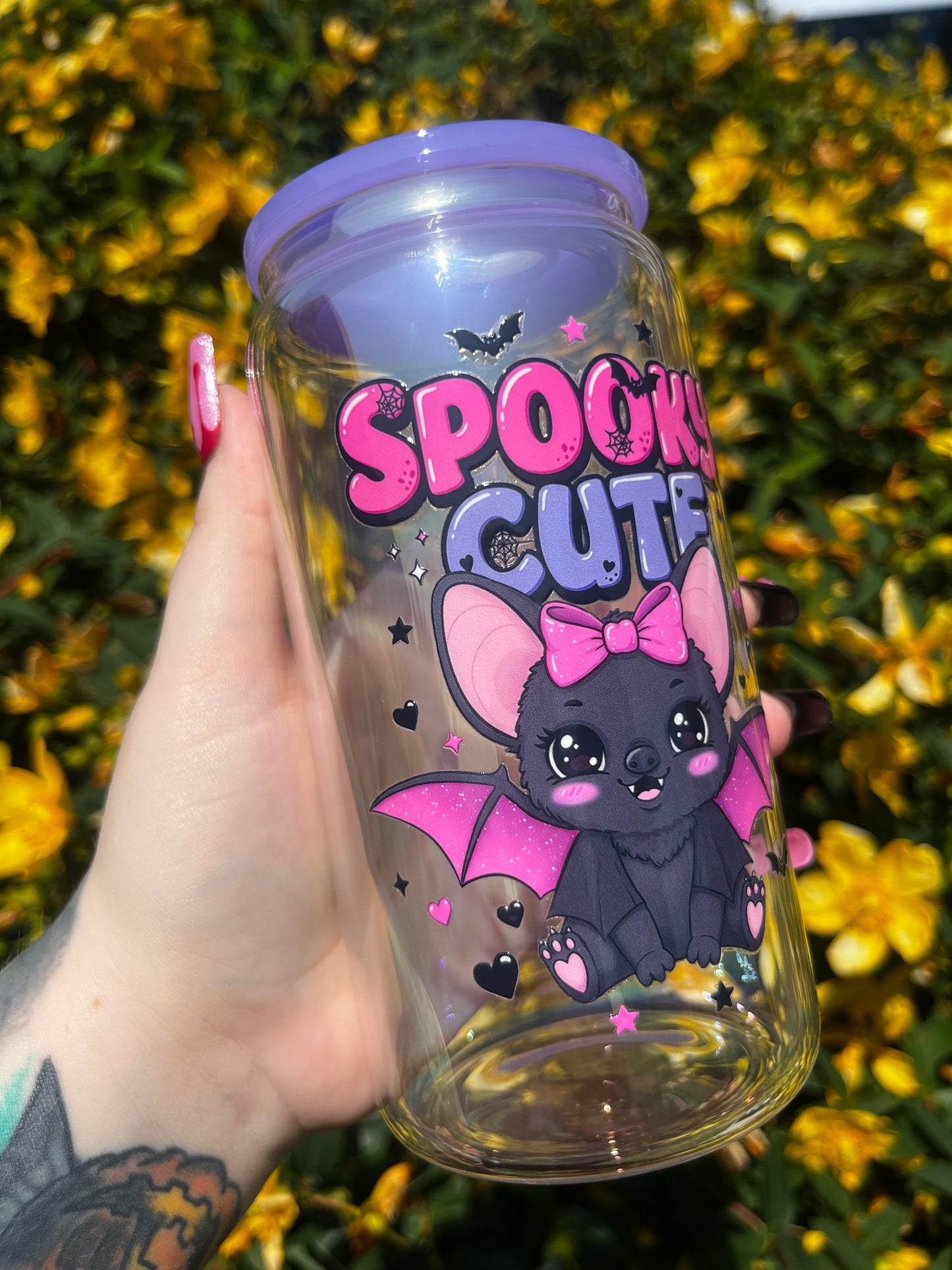 Spooky Cute Bat Libbey Glass Cup
