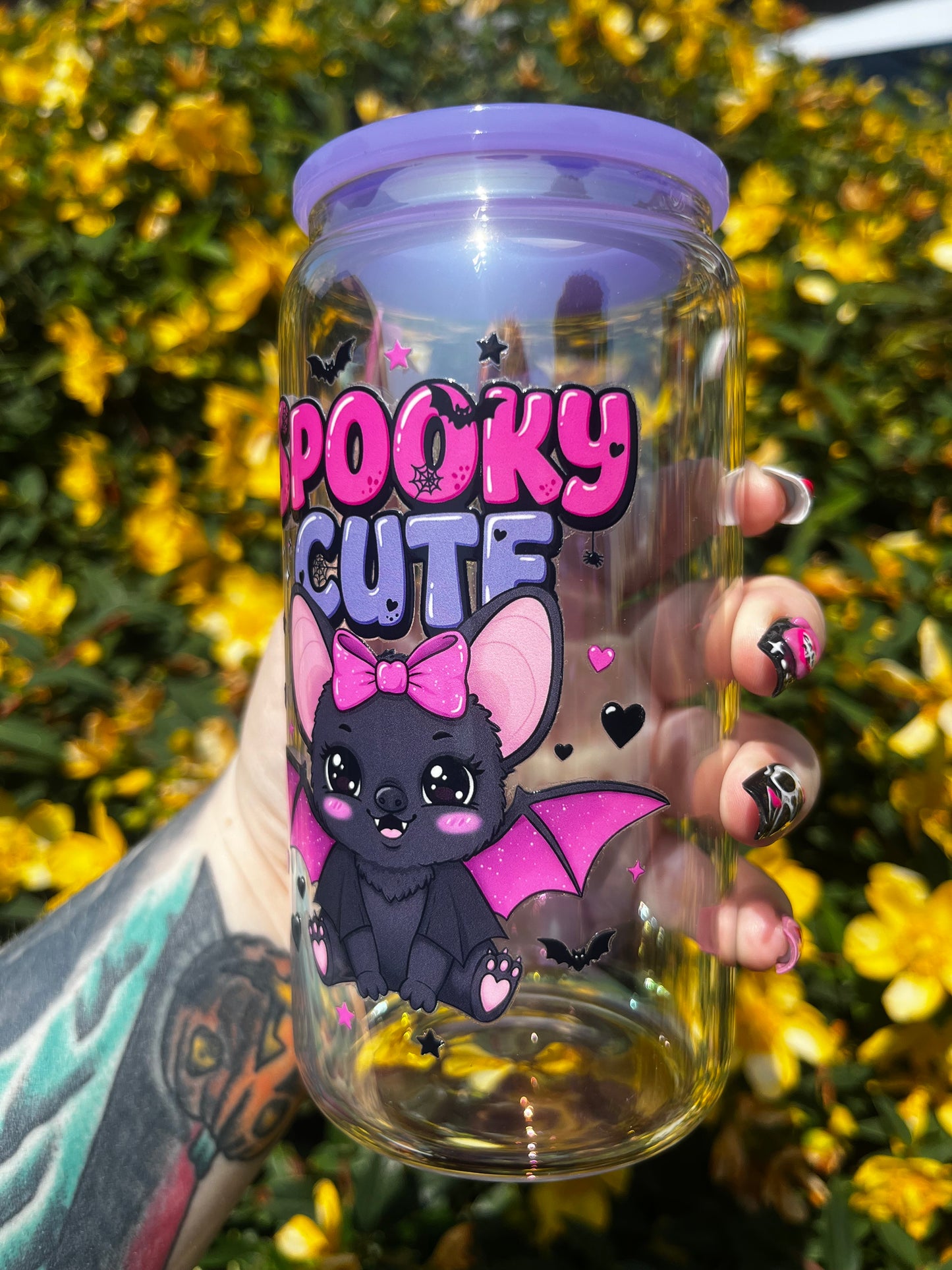 Spooky Cute Bat Libbey Glass Cup