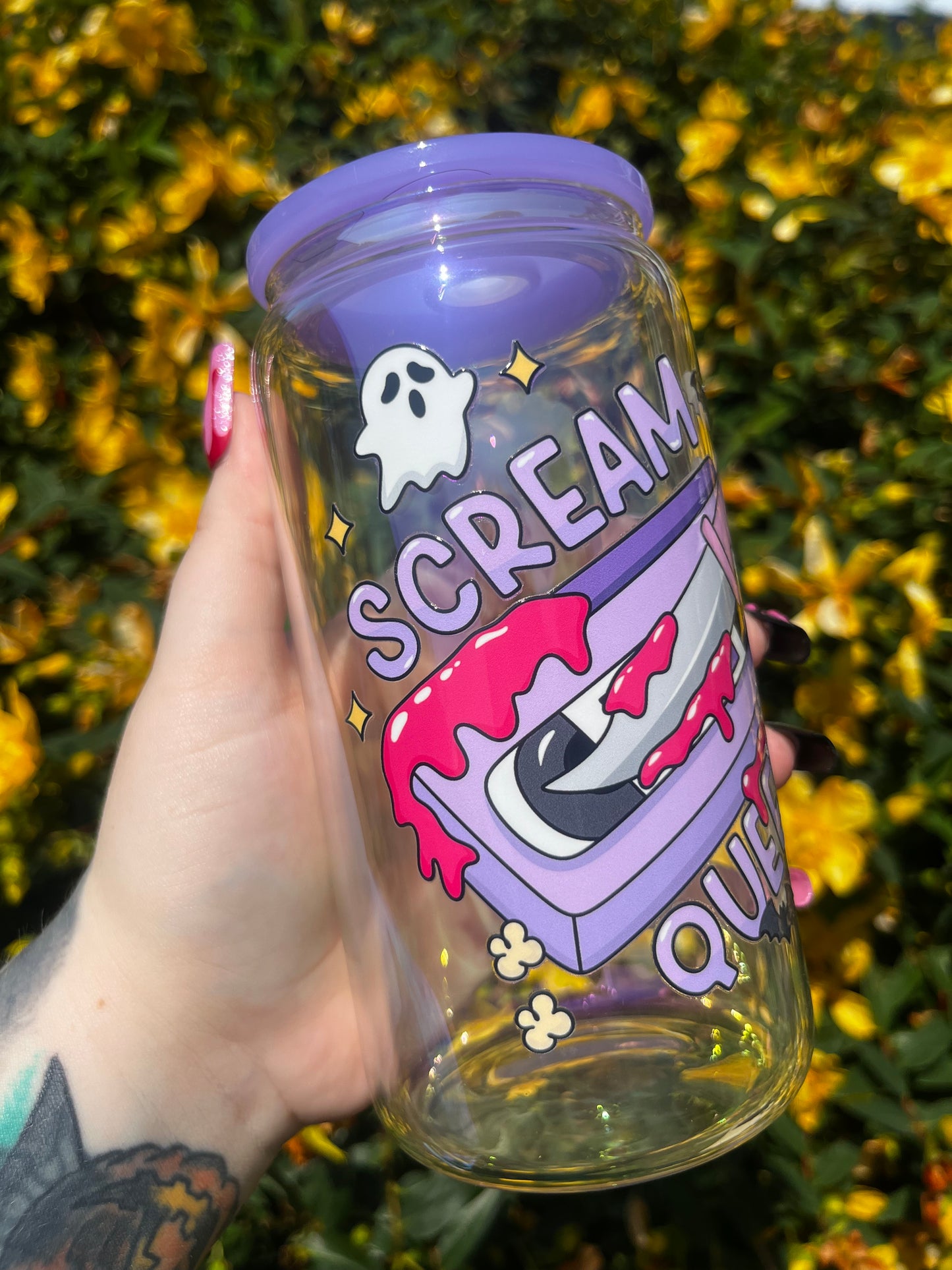 Scream Queens Libbey Glass Cup With Straw