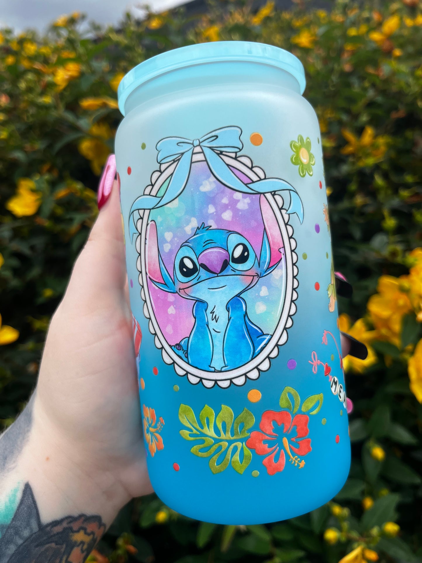 Ohana Means Family Glass Cup