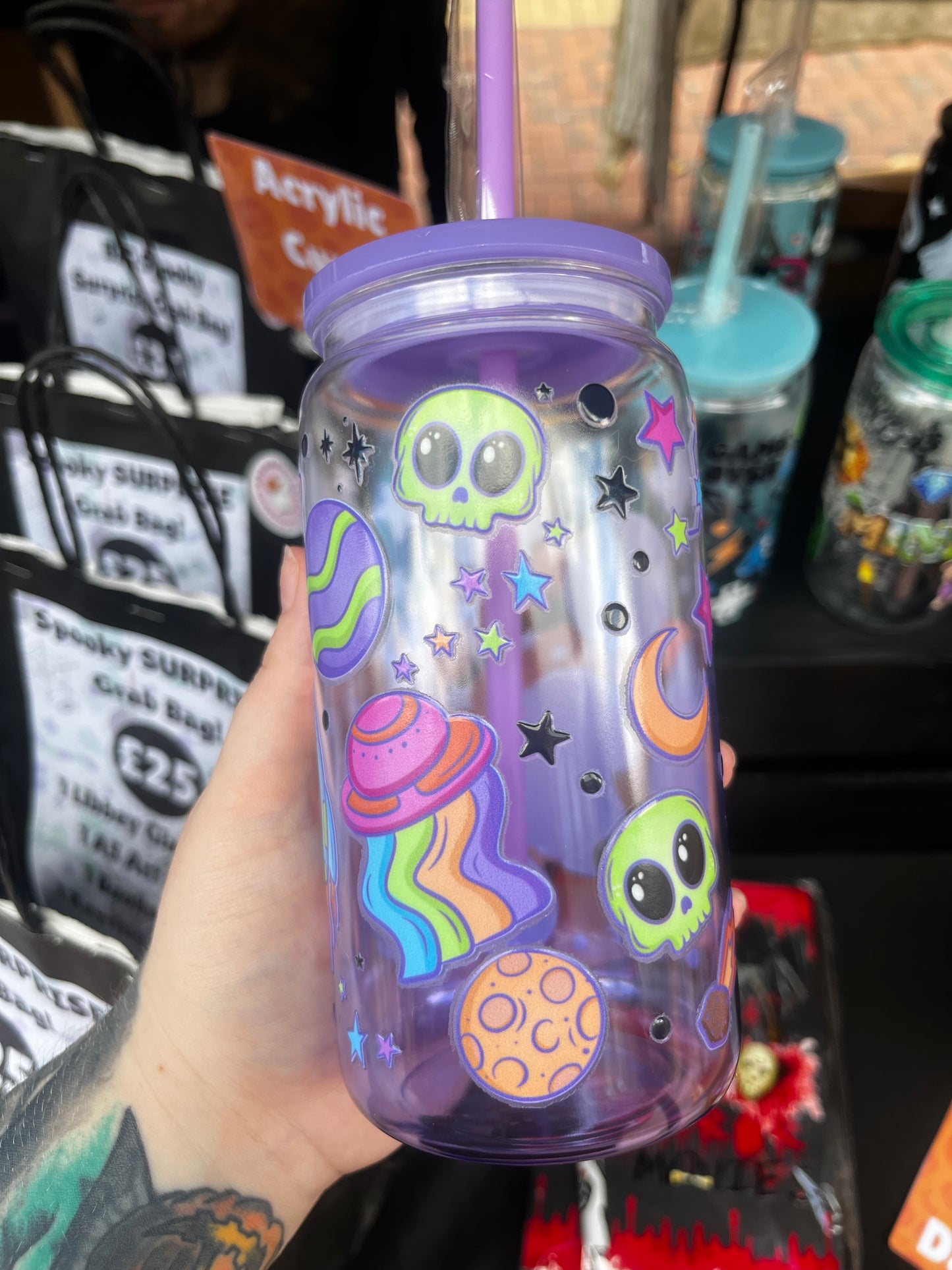 Space Aliens Acrylic Libbey Cup