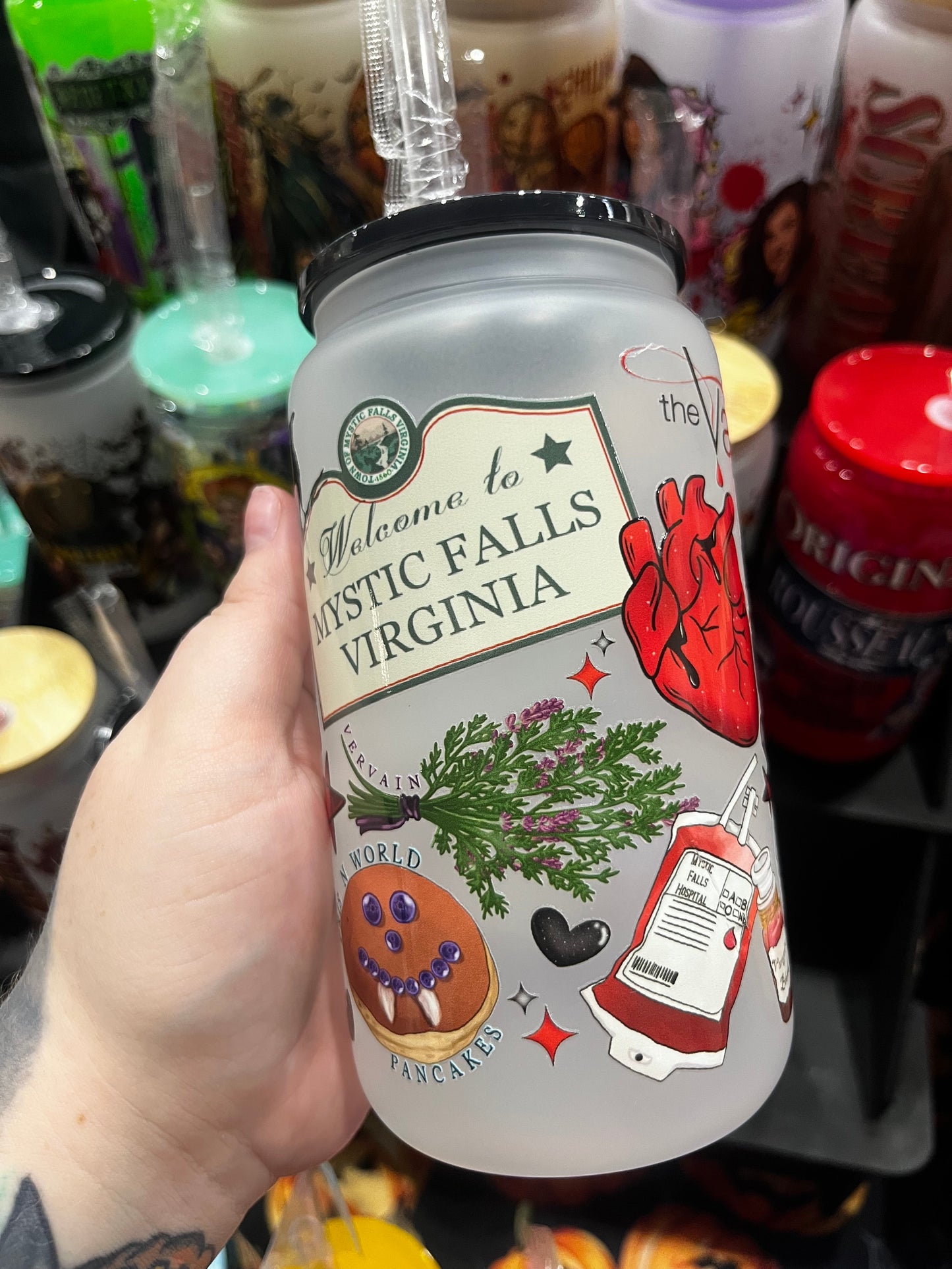 Mystic Falls TVD Glass Cup