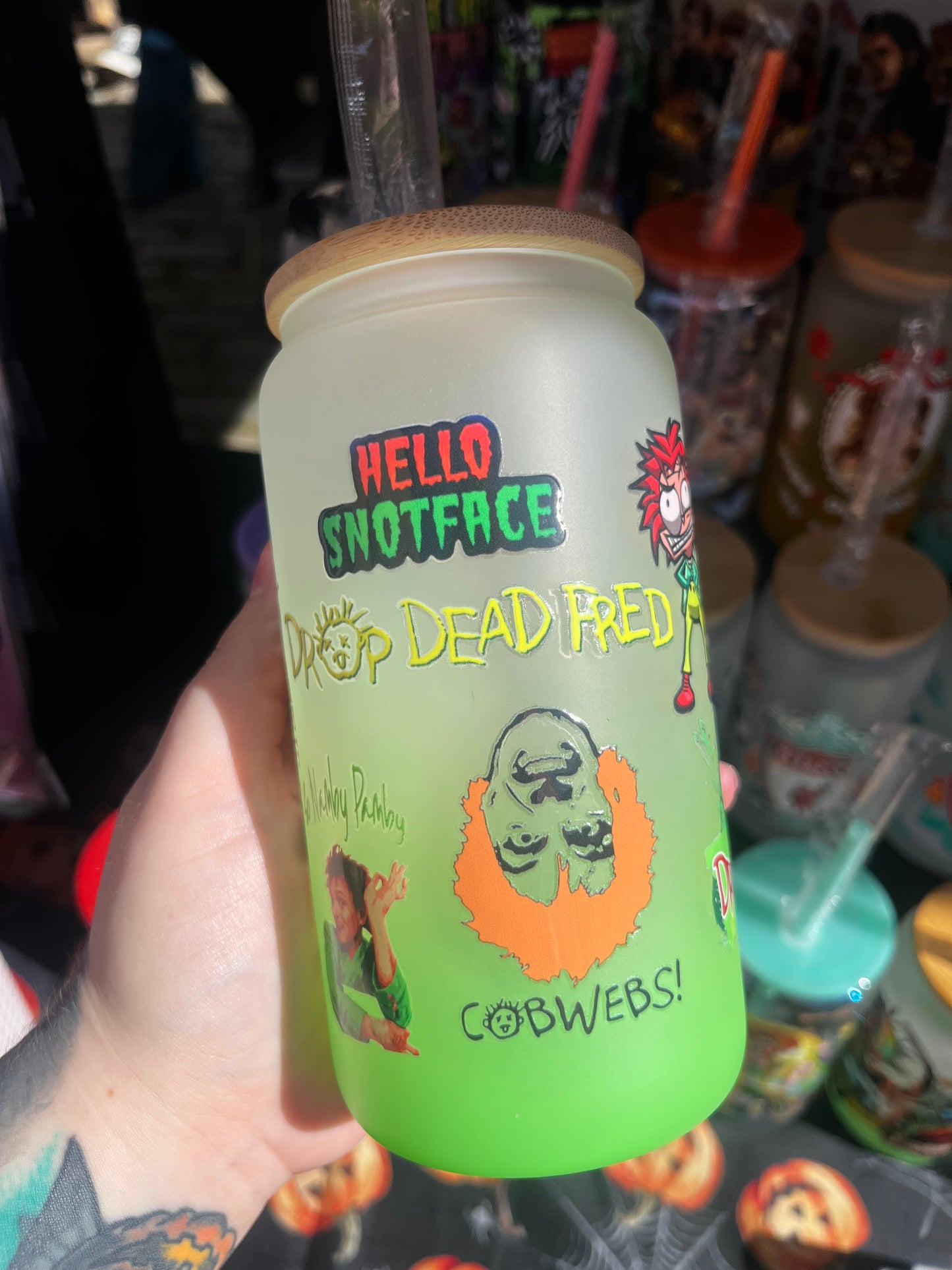 Drop Dead Fred Glass Cup