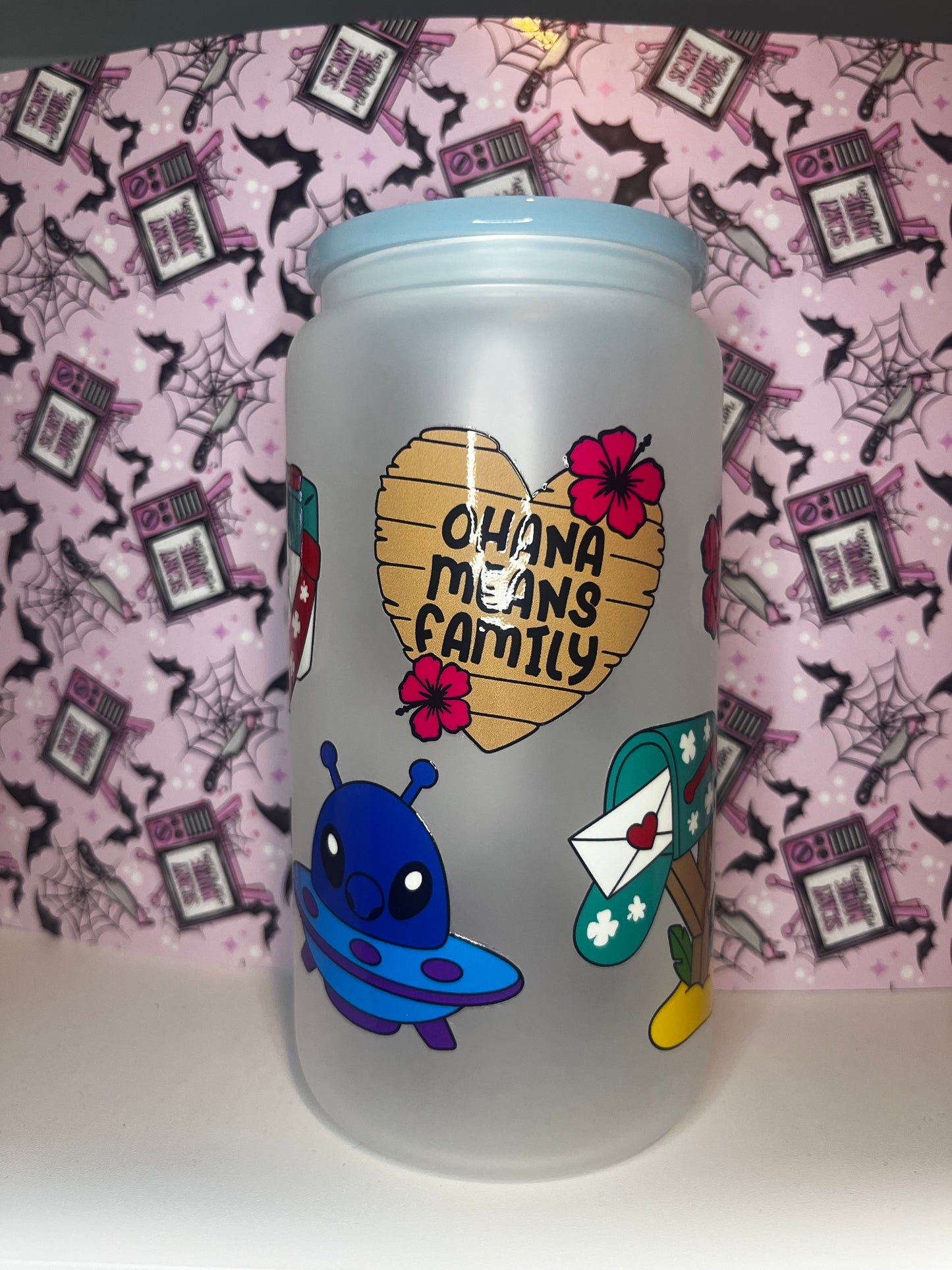 Ohana Means Family Libbey Glass Cup