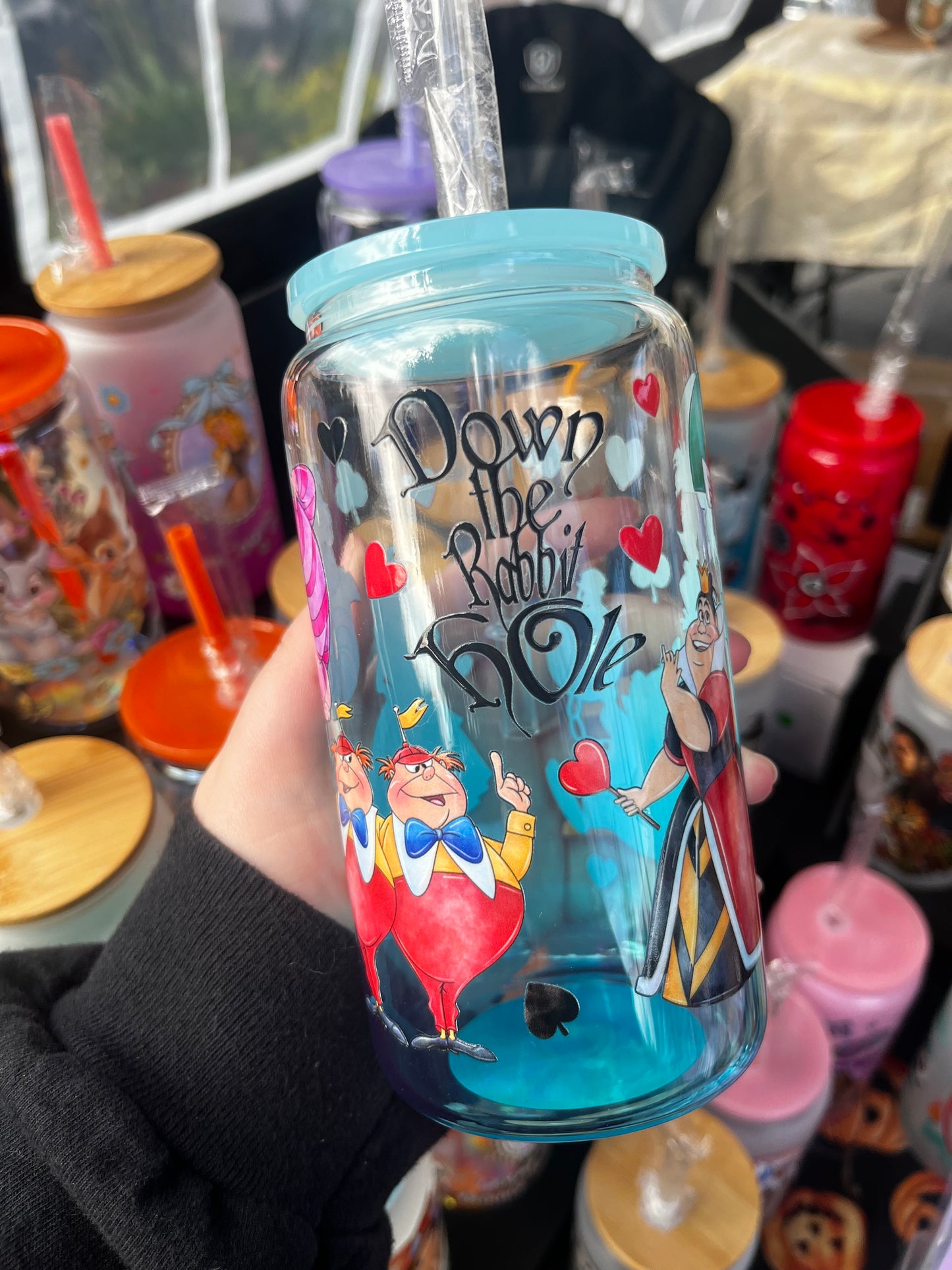 Alice Wonderland Glass Cup