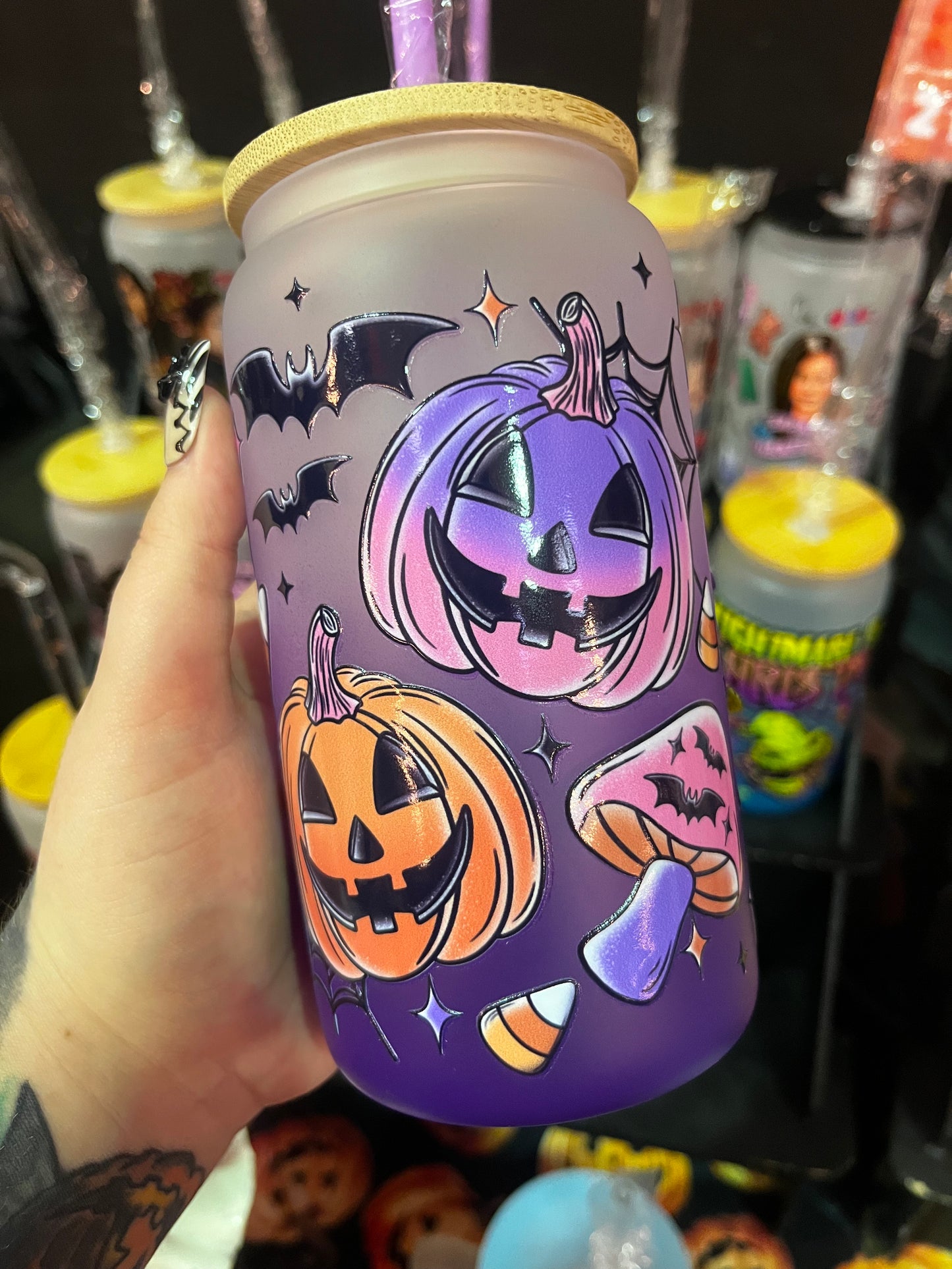 Pumpkins Glass Cup