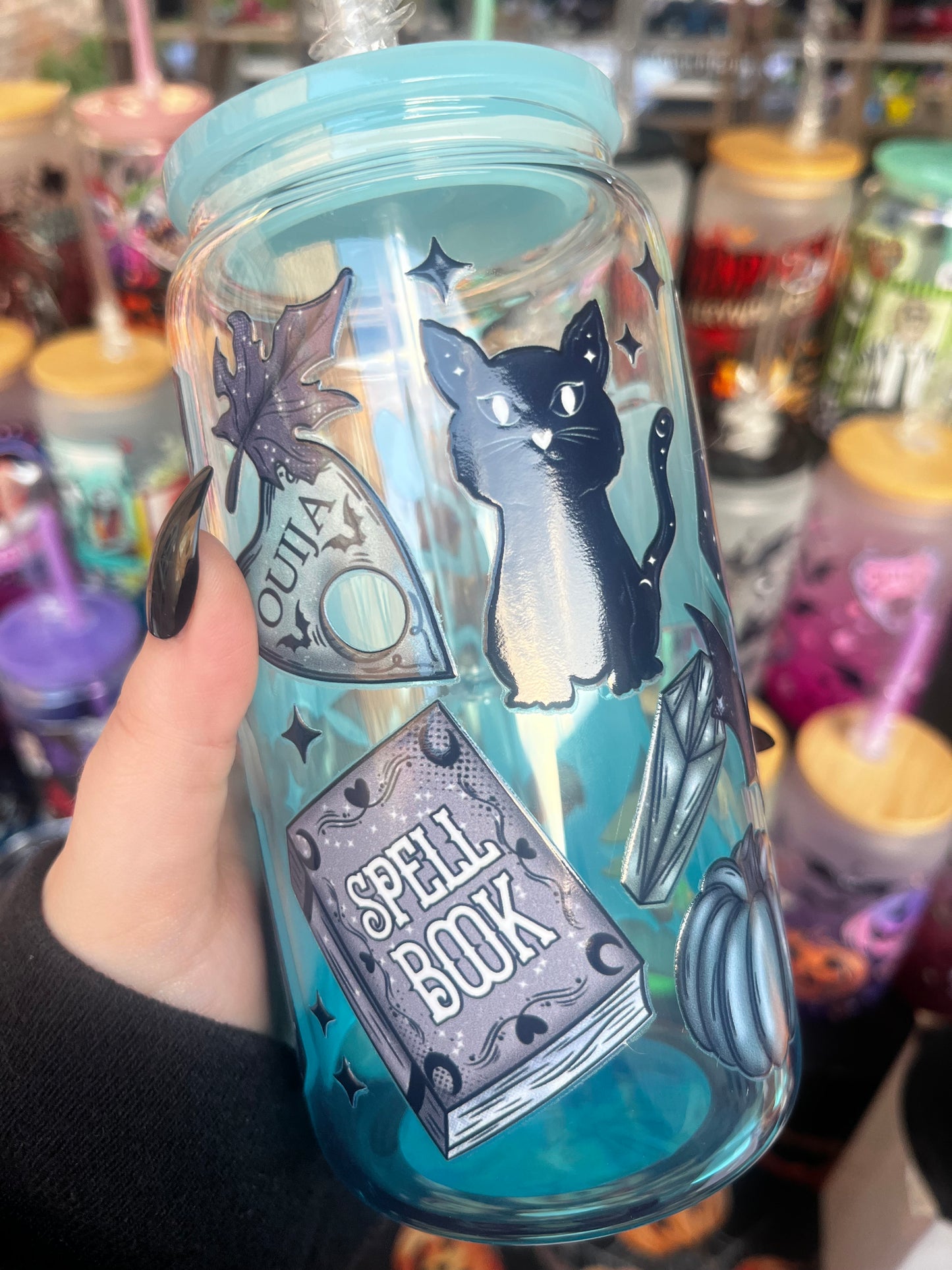 Spell Books Glass Cup