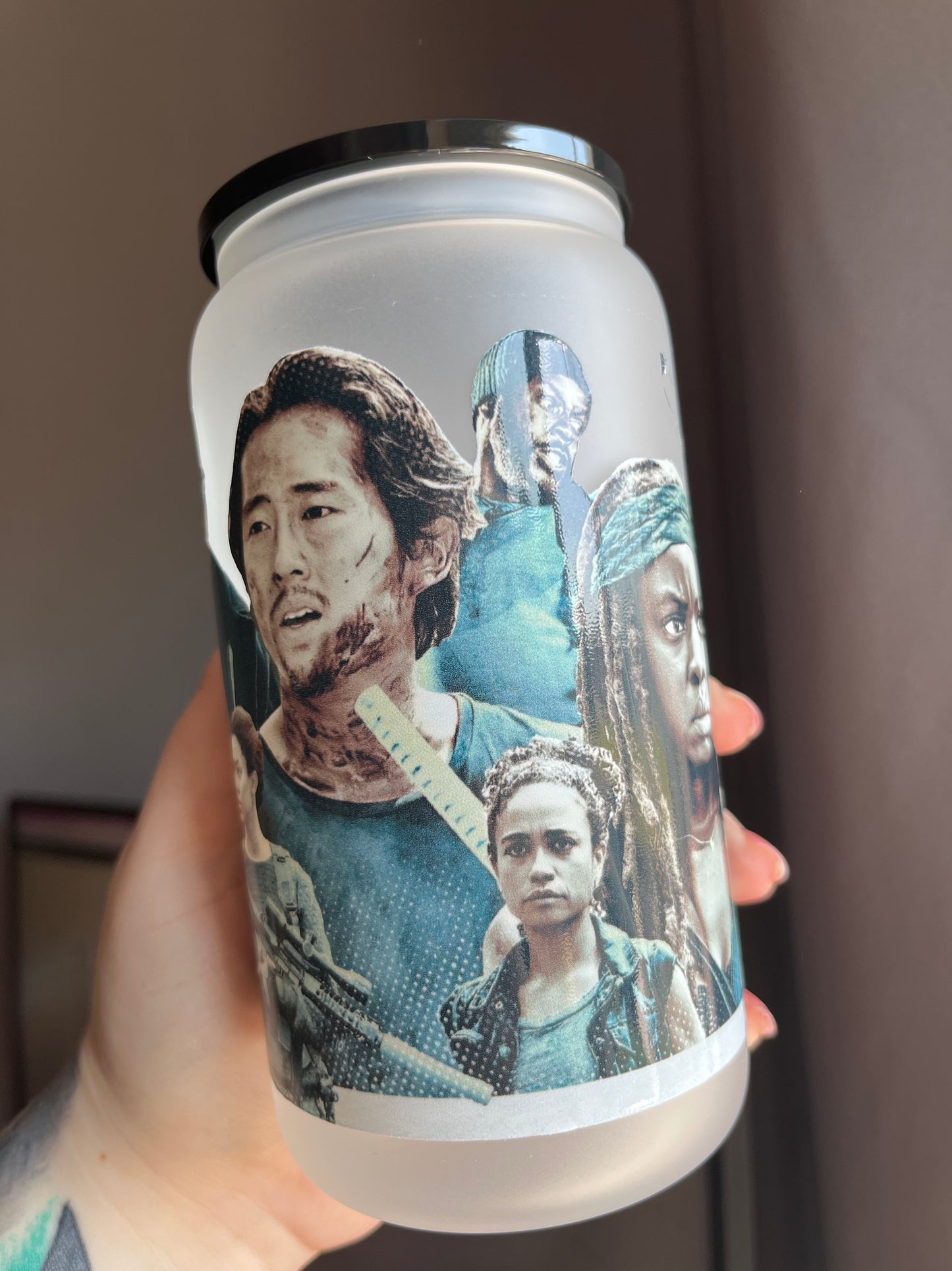 TWD Libbey Glass Cup With Straw