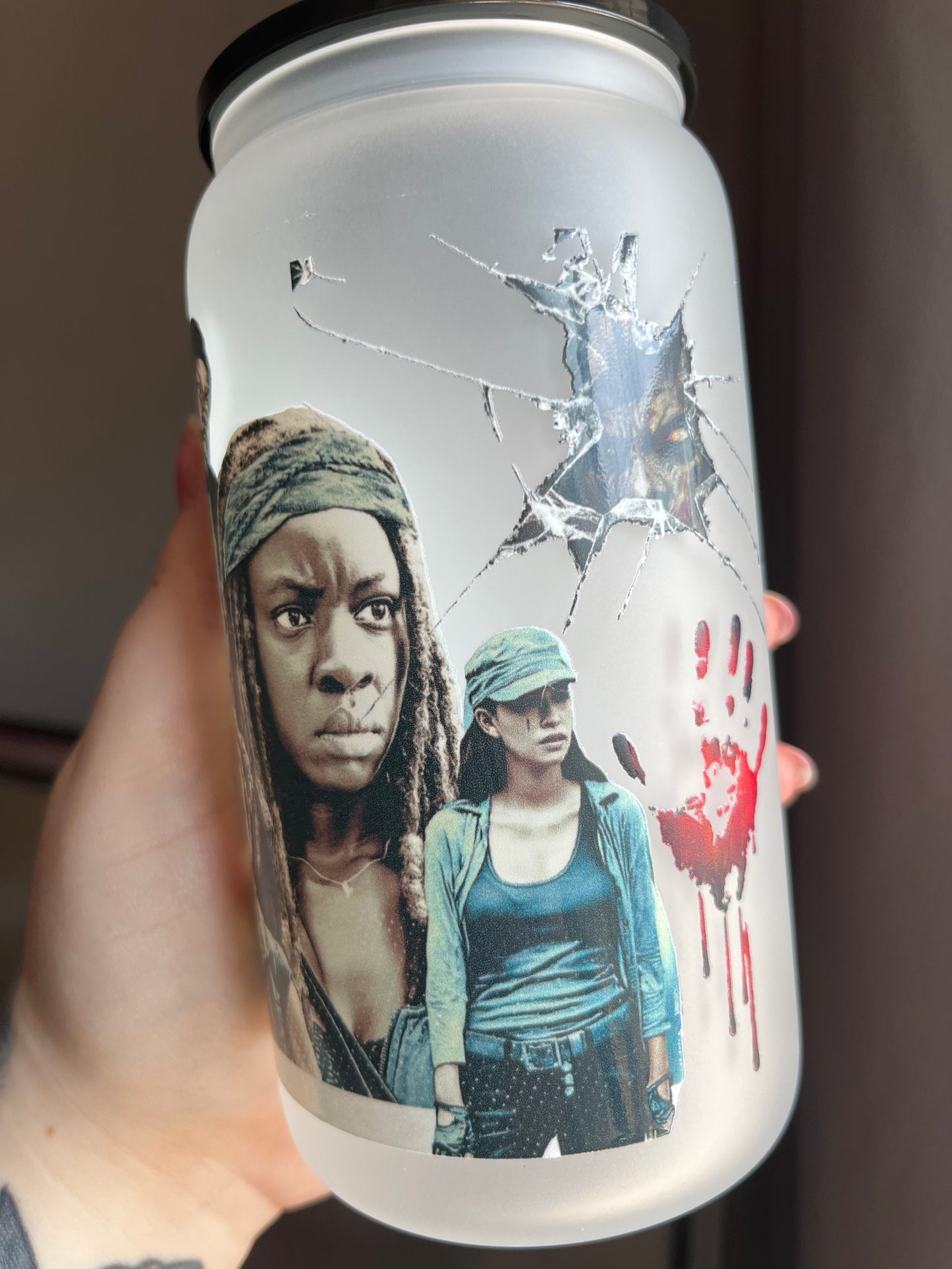 TWD Libbey Glass Cup With Straw