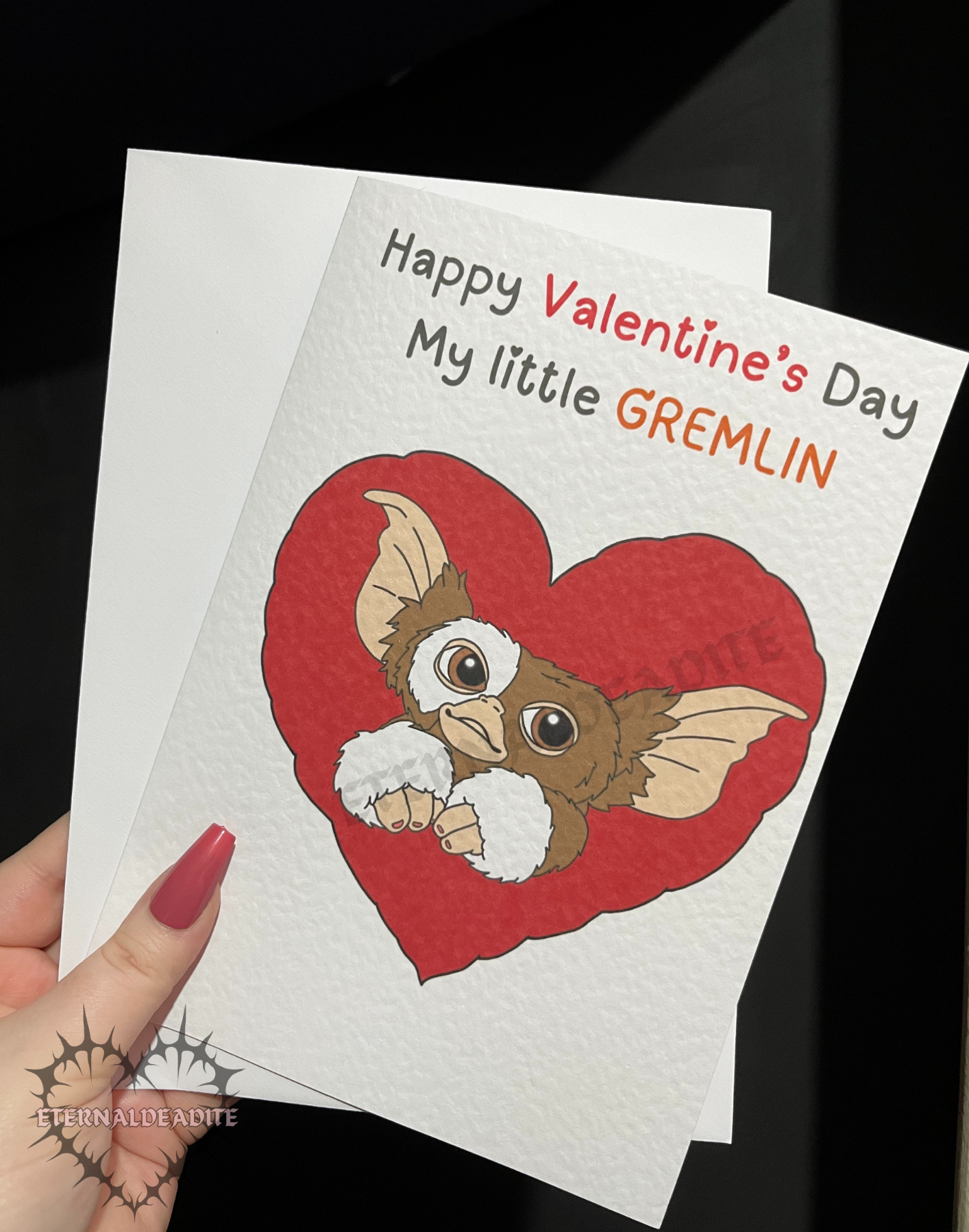 Gremlin Valentine's Day card