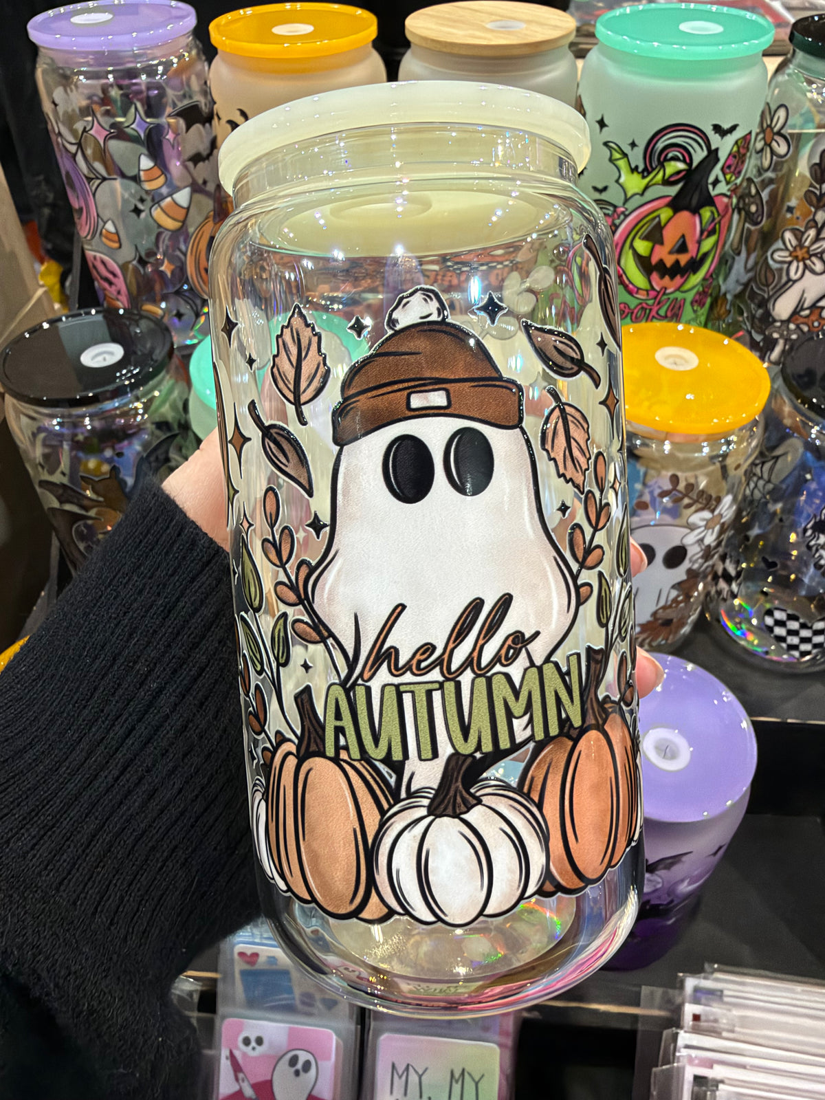 Hello Autumn Glass Cup