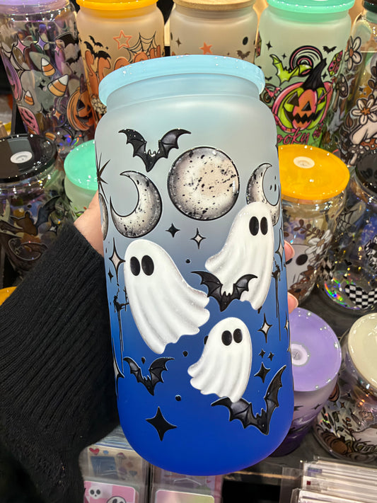 Ghosts & Moons Glass Cup