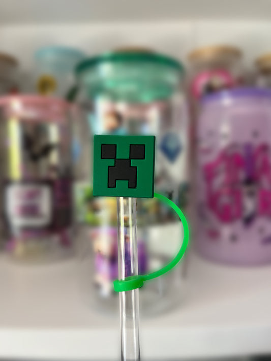 Minecraft Creeper Straw Toppers
