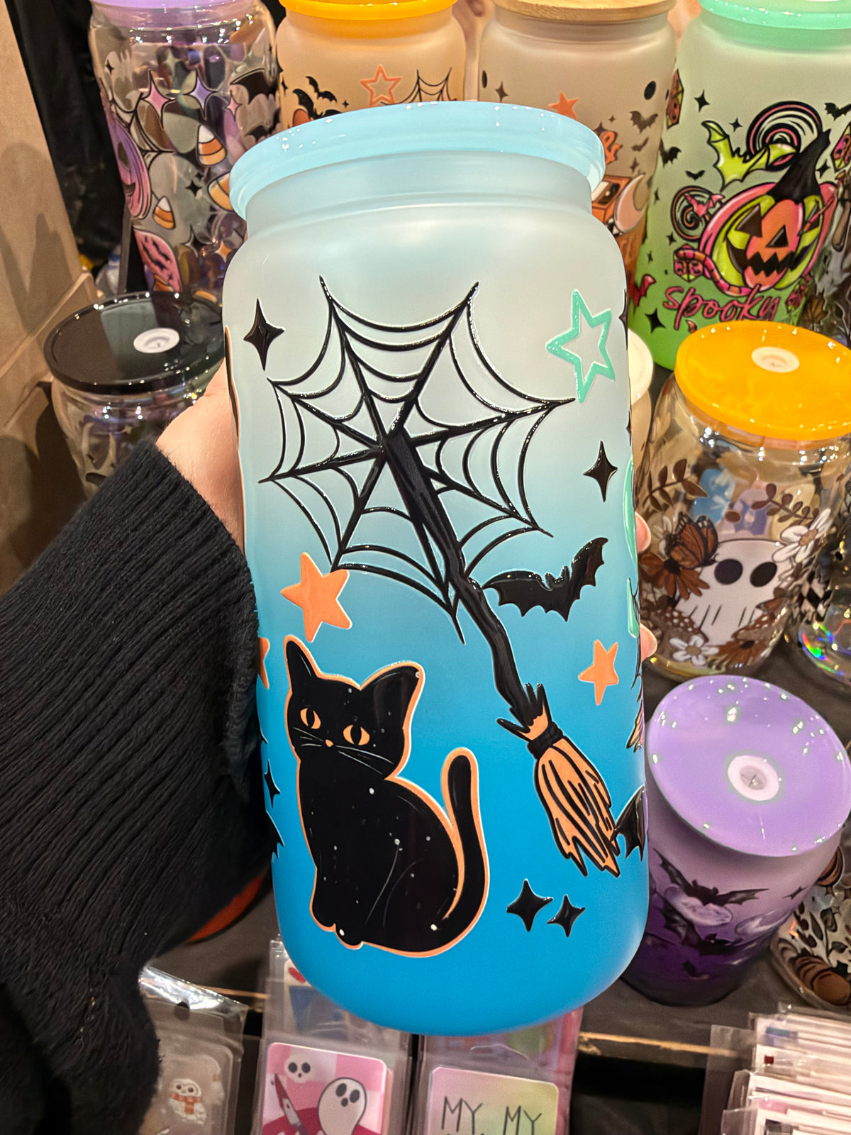 Salem Cat Glass Cup