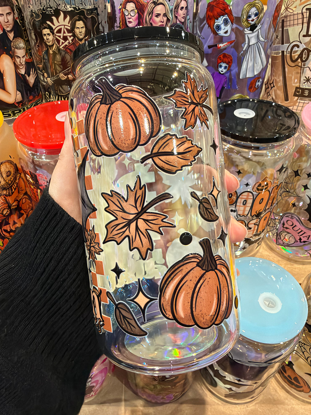 Batty Autumn Glass Cup