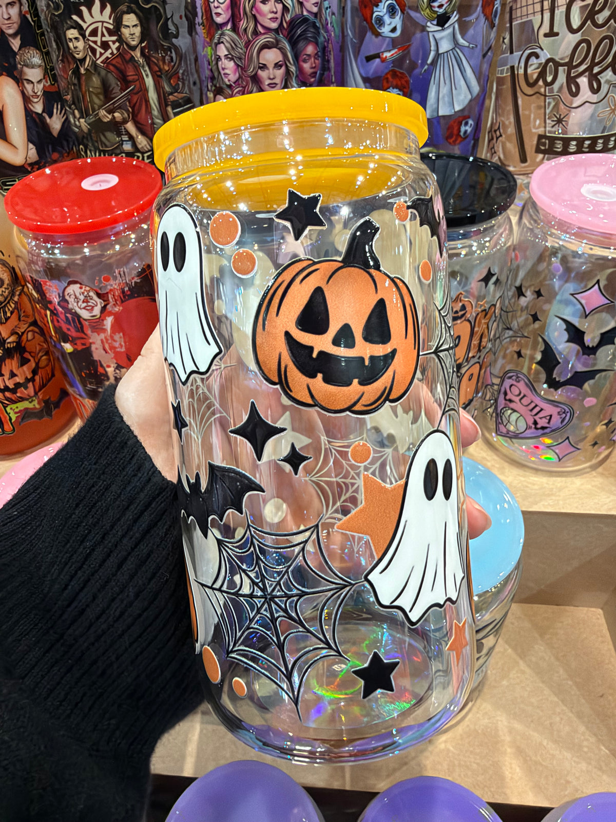 Pumpkins & Ghosts Glass Cup