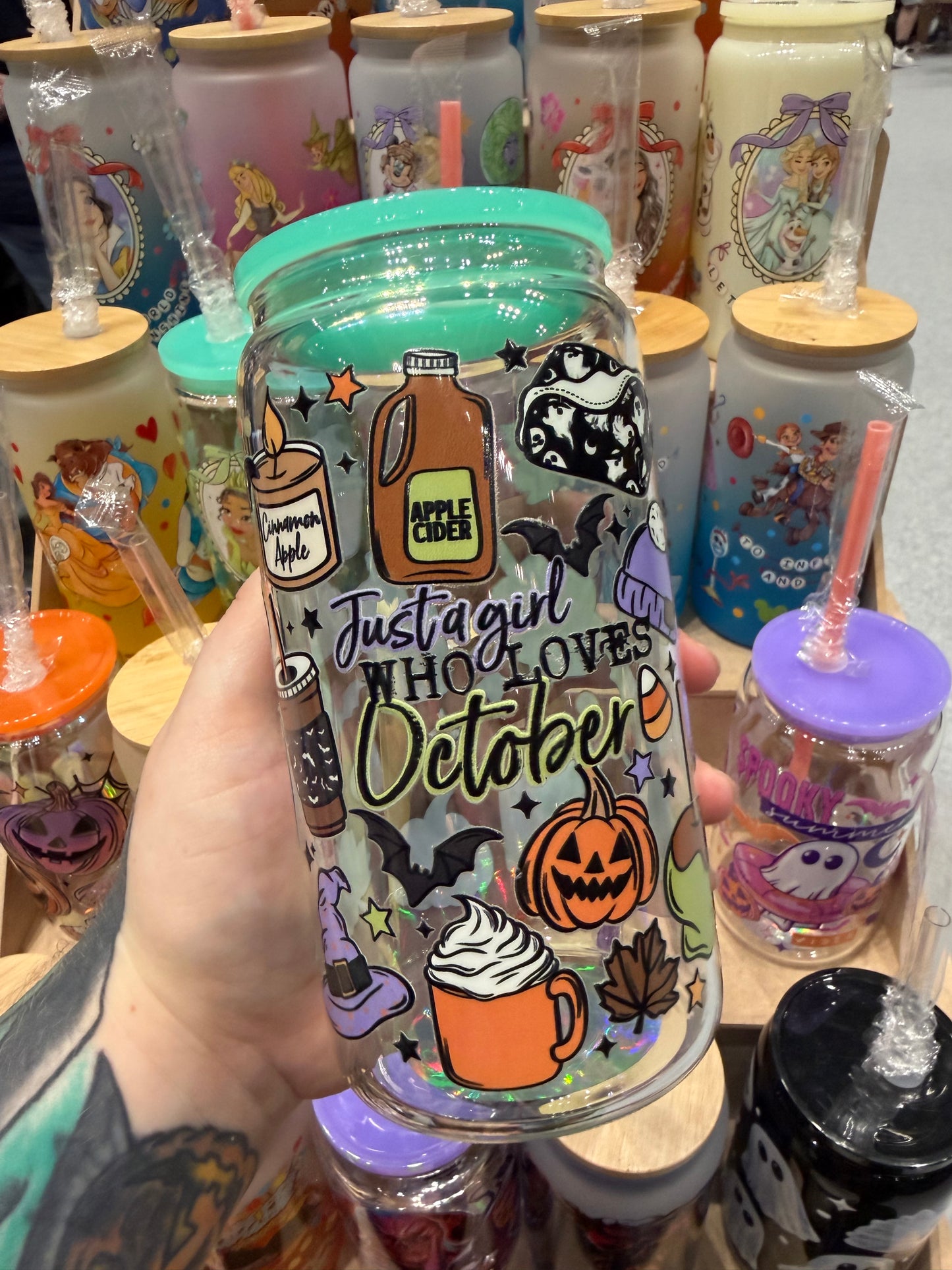 Just A Girl Who Love October Glass Cup