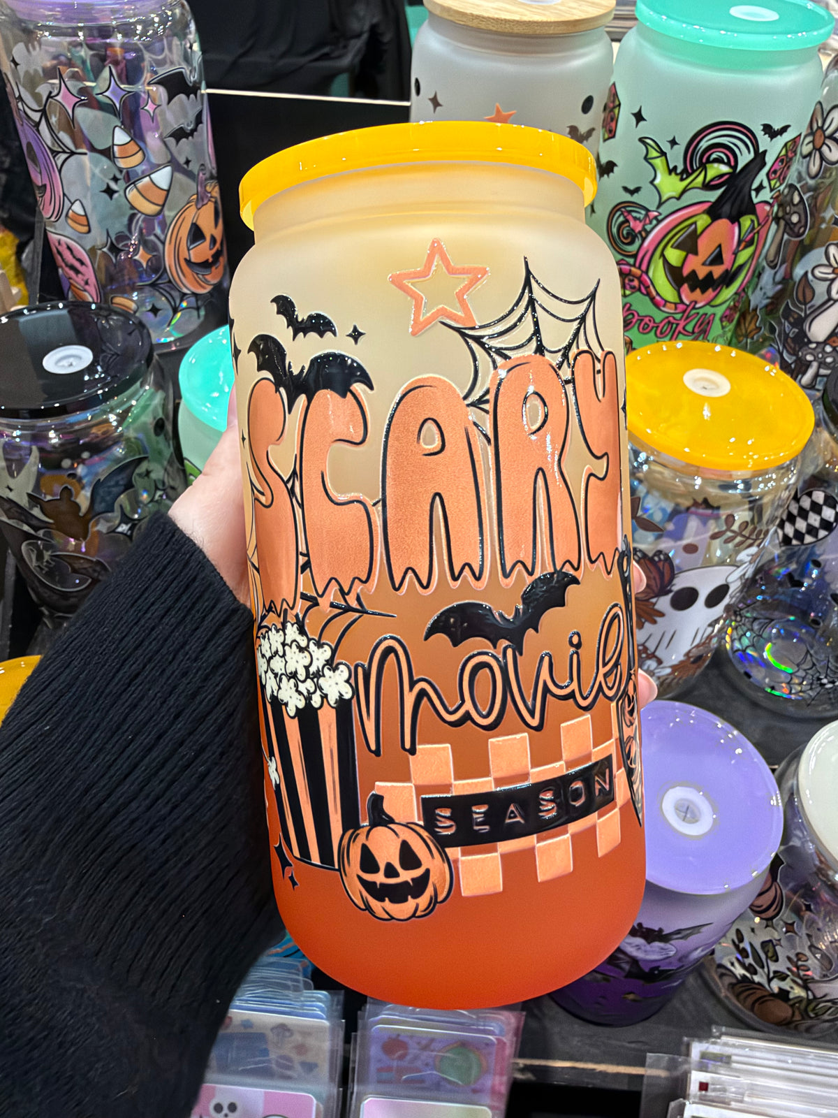 Scary movie season Glass Cup
