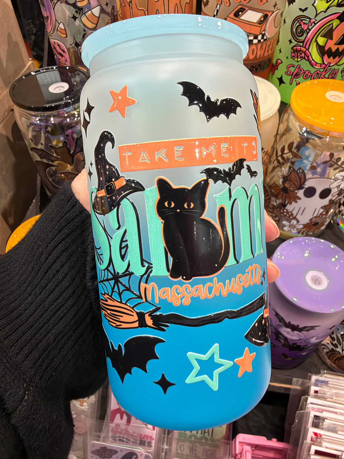 Salem Cat Glass Cup