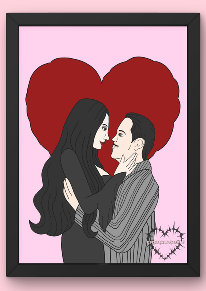 Morticia & Gomez Addams Print