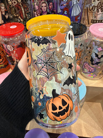 Pumpkins & Ghosts Glass Cup