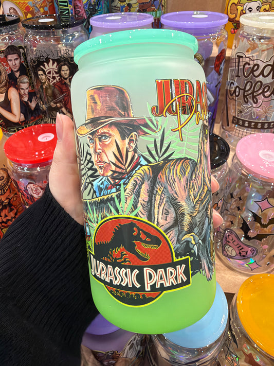 Dinosaurs 16oz Glass Cup