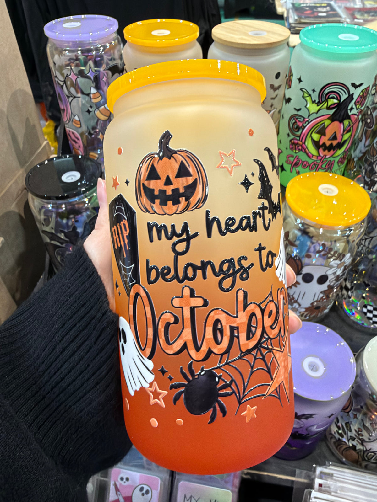 My Heart Belongs To October Glass Cup