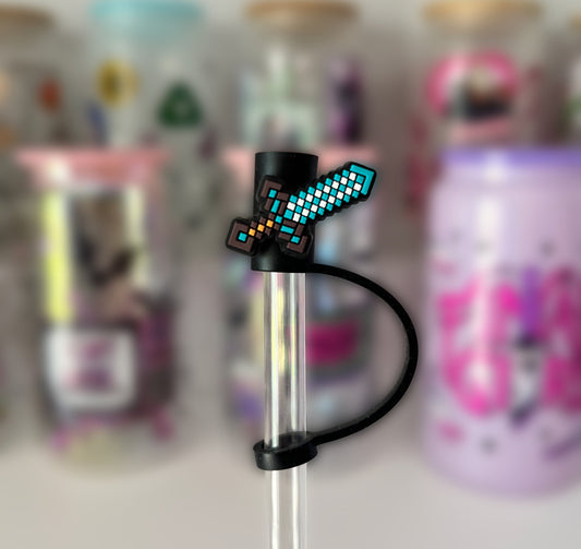 Minecraft Diamond Sword Straw Toppers