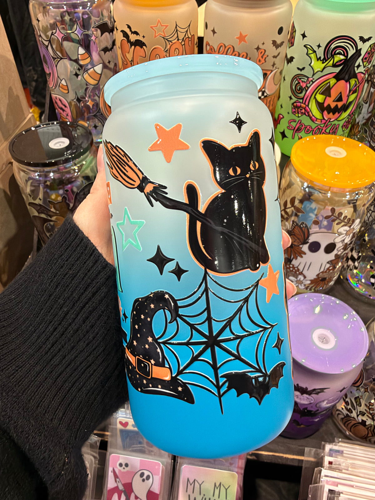 Salem Cat Glass Cup