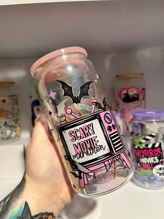 Scary Movie Marathon Glass Cup - Preorder