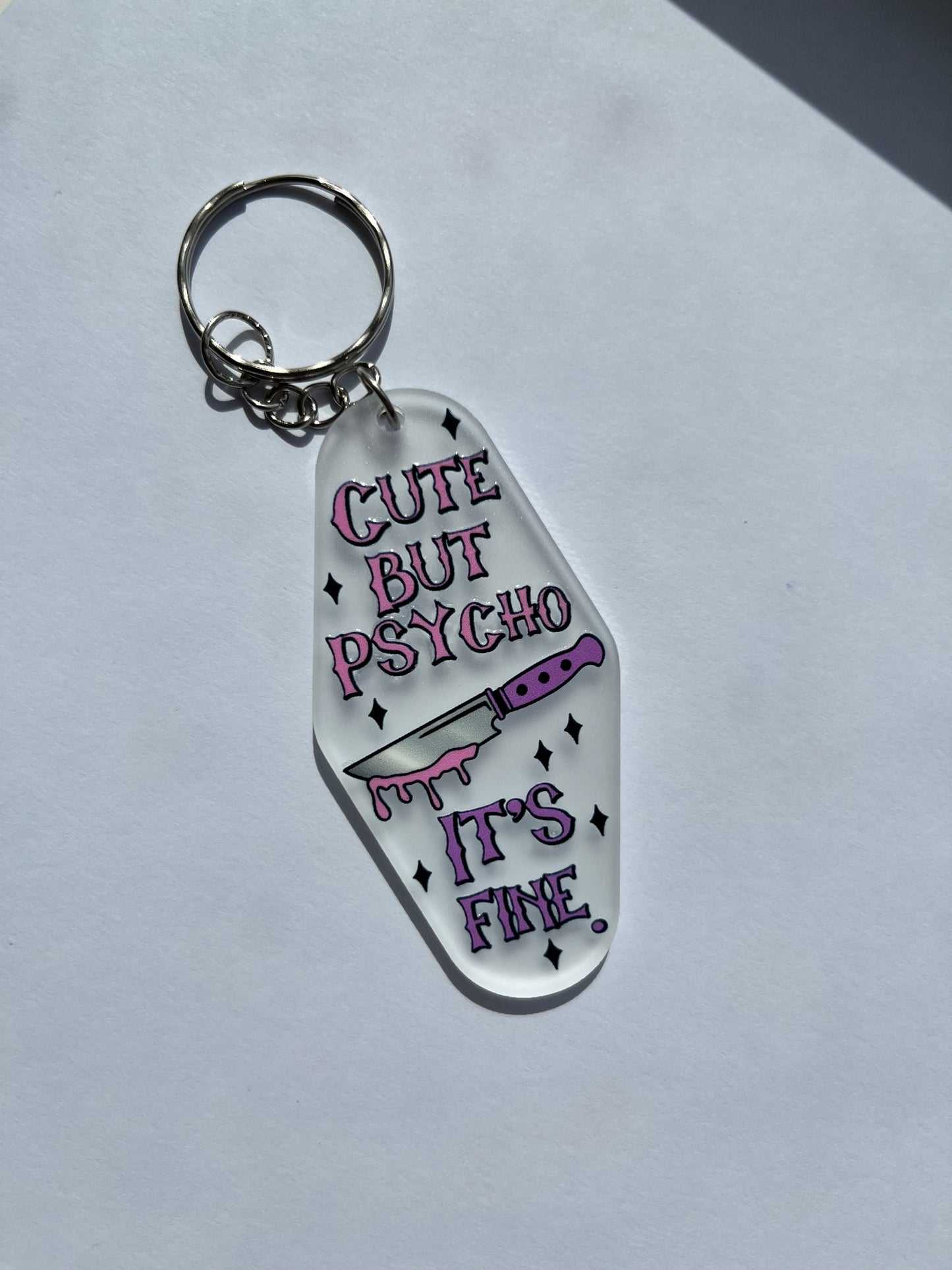 Cute But Psycho Clear Keyring