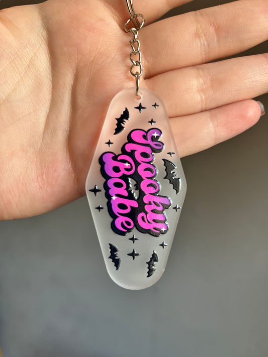 Spooky Babe Clear Keyring