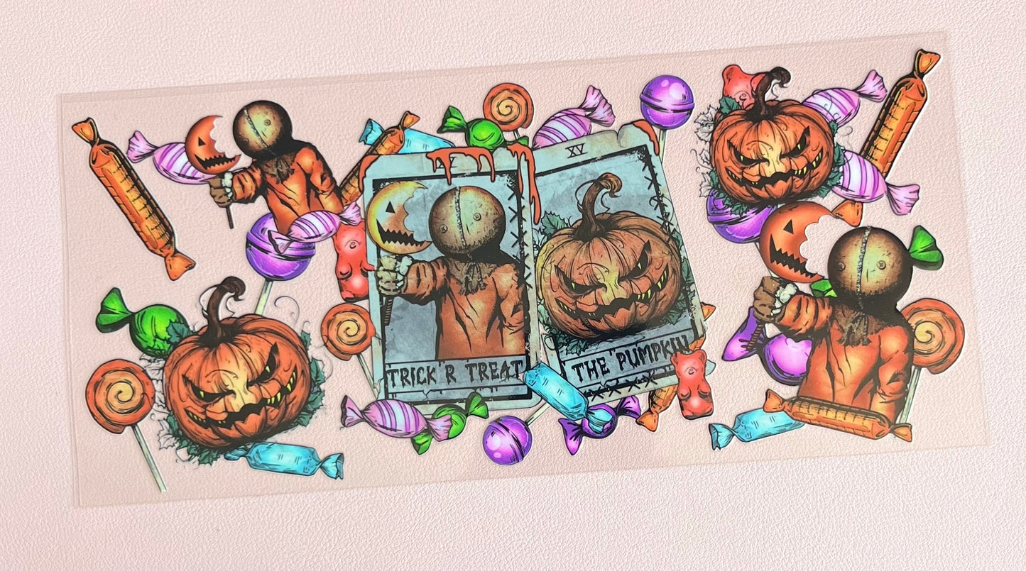 Trick r Treat Glass Cup With Straw