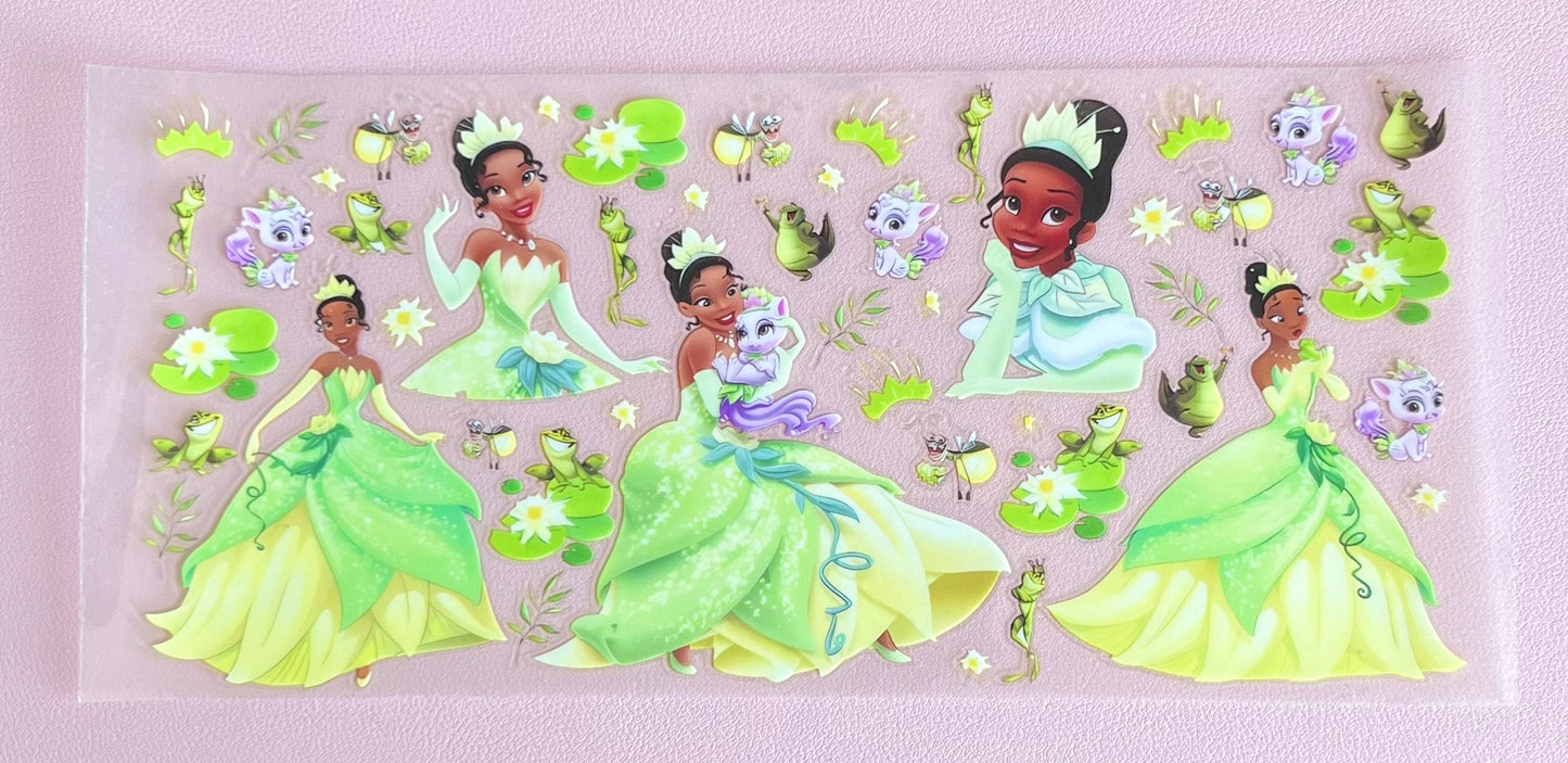 Princess and the frog Glass Cup With Straw