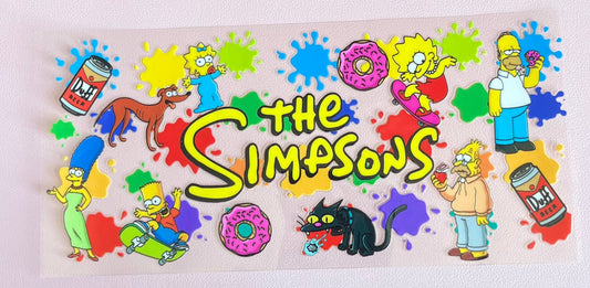 The Simpsons Glass Cup With Straw
