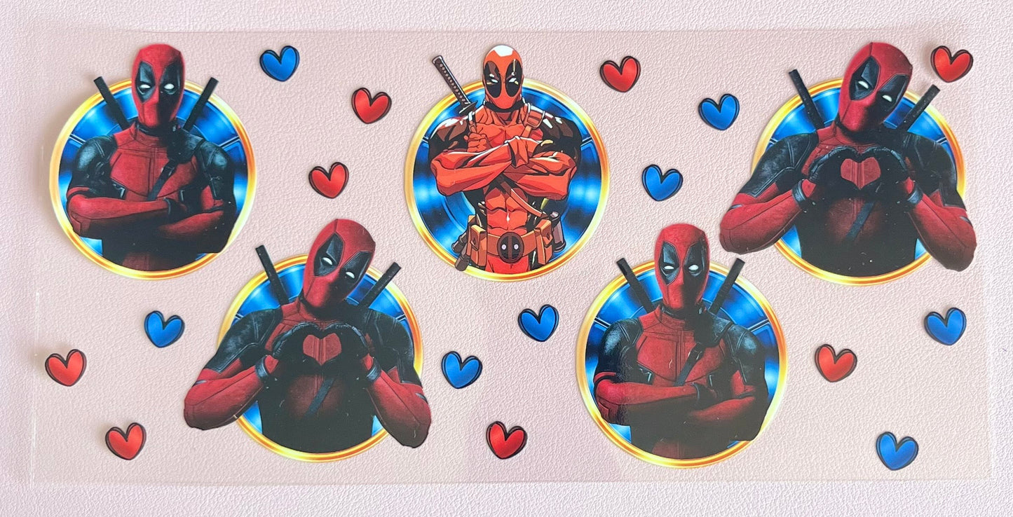 Deadpool Glass Cup With Straw