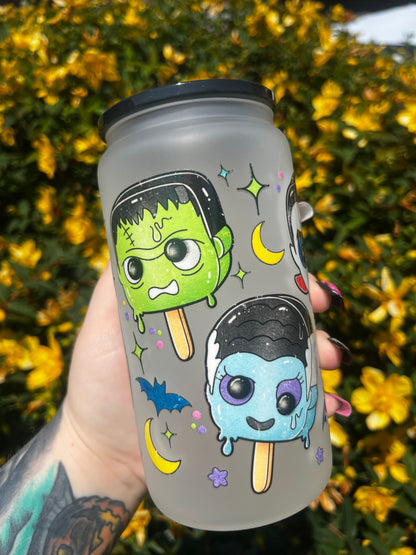 Monsters Sumerween Glass Cup With Straw