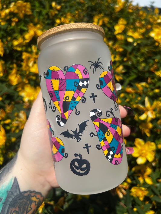 Spooky Pumpkins Frosted Libbey Glass Cup