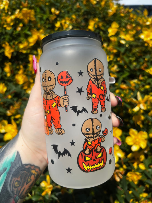 Trick r Treat Libbey Glass Cup With Straw