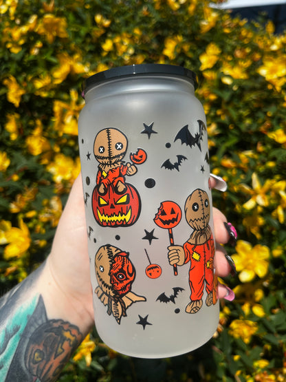 Trick r Treat Libbey Glass Cup With Straw