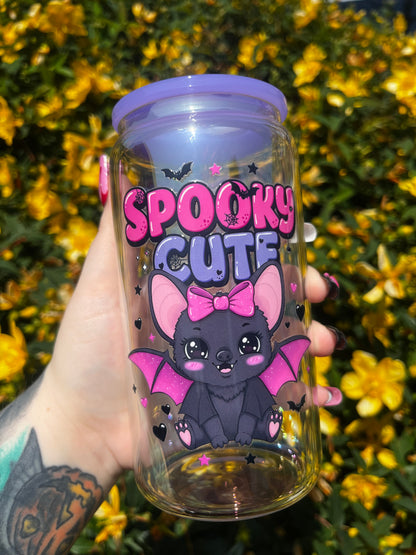 Spooky Cute Bat Libbey Glass Cup