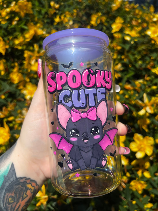Spooky Cute Bat Libbey Glass Cup